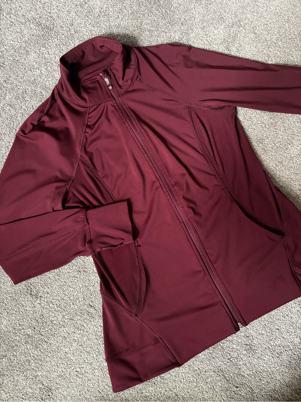Tangerine Full Zip Burgundy Athletic Jacket